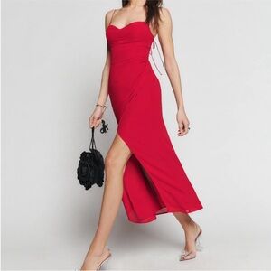 Reformation Red Asymmetrical Dress